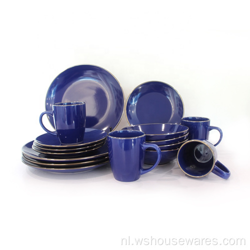 Aangepaste kleuren glazuur servies sets